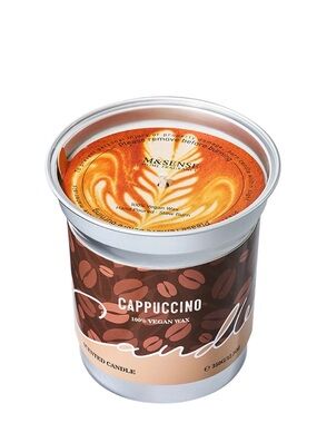 100% Vegan Wax Non-Toxic Cappuccino Scented CANDLE by M & Sense. 12.3 oz. New!